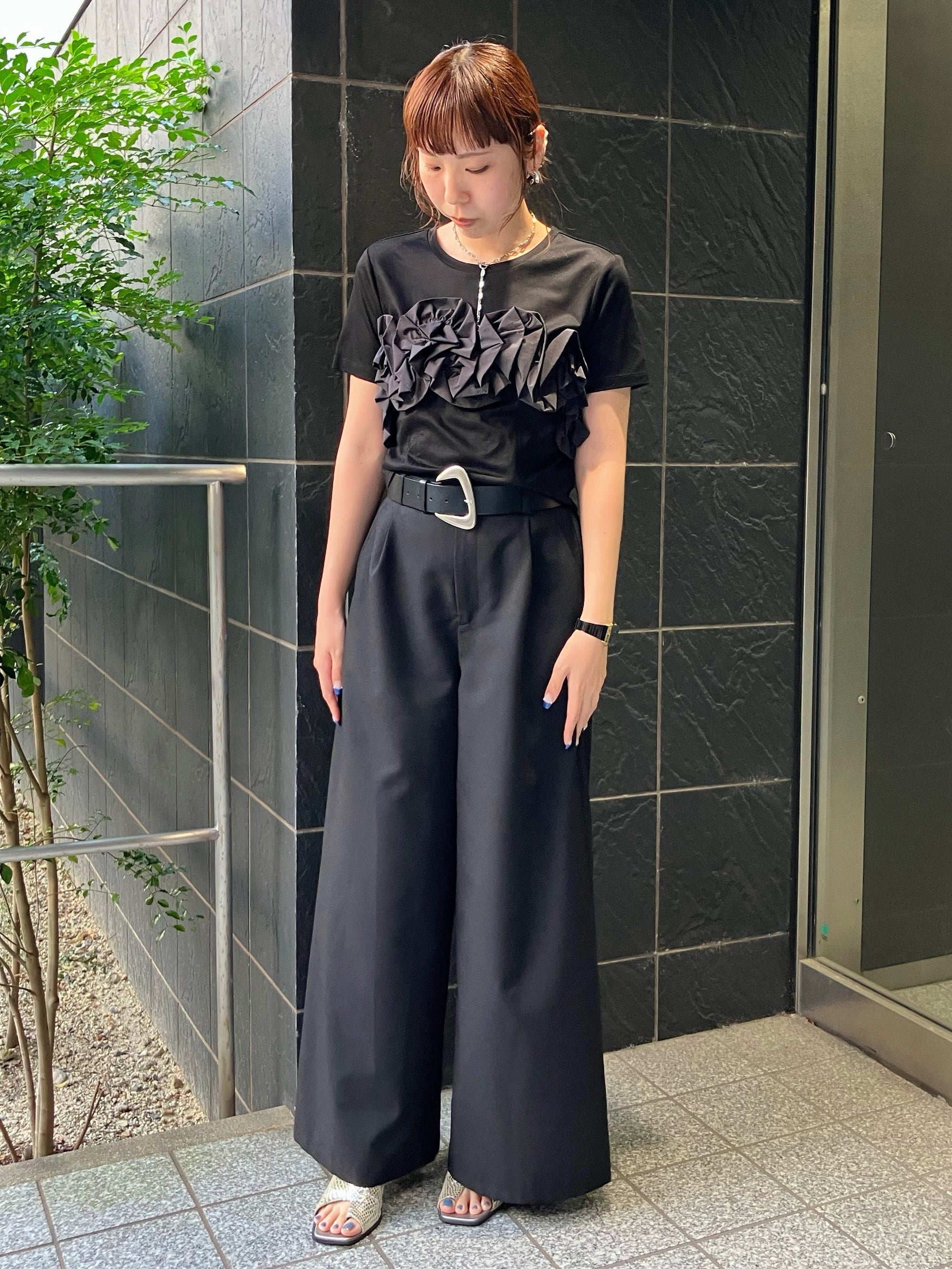 TAFFETA FRILL MINI T-SHIRT