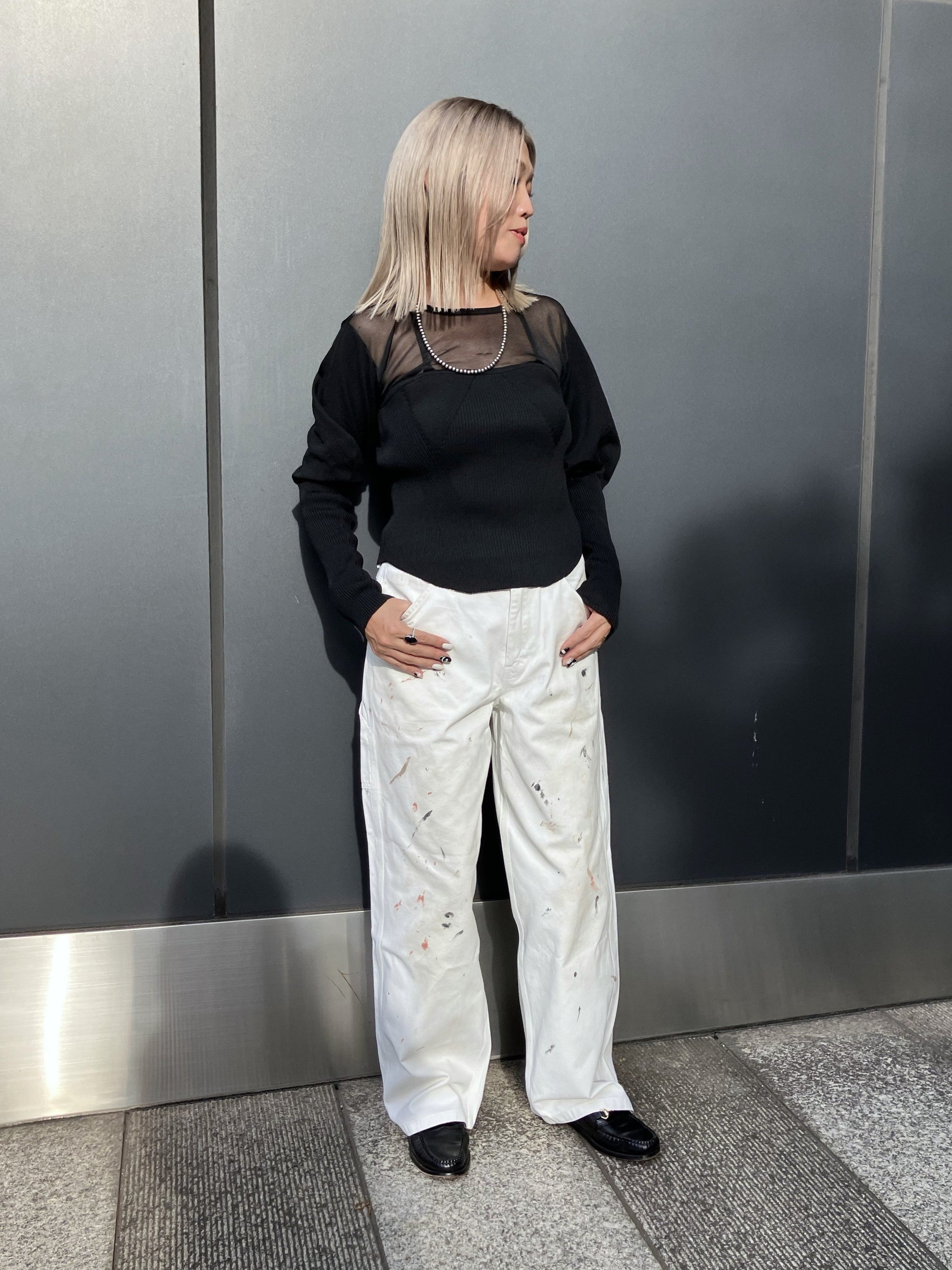 SHEER × SPONDISH BUSTIER COMBINATION KNIT
