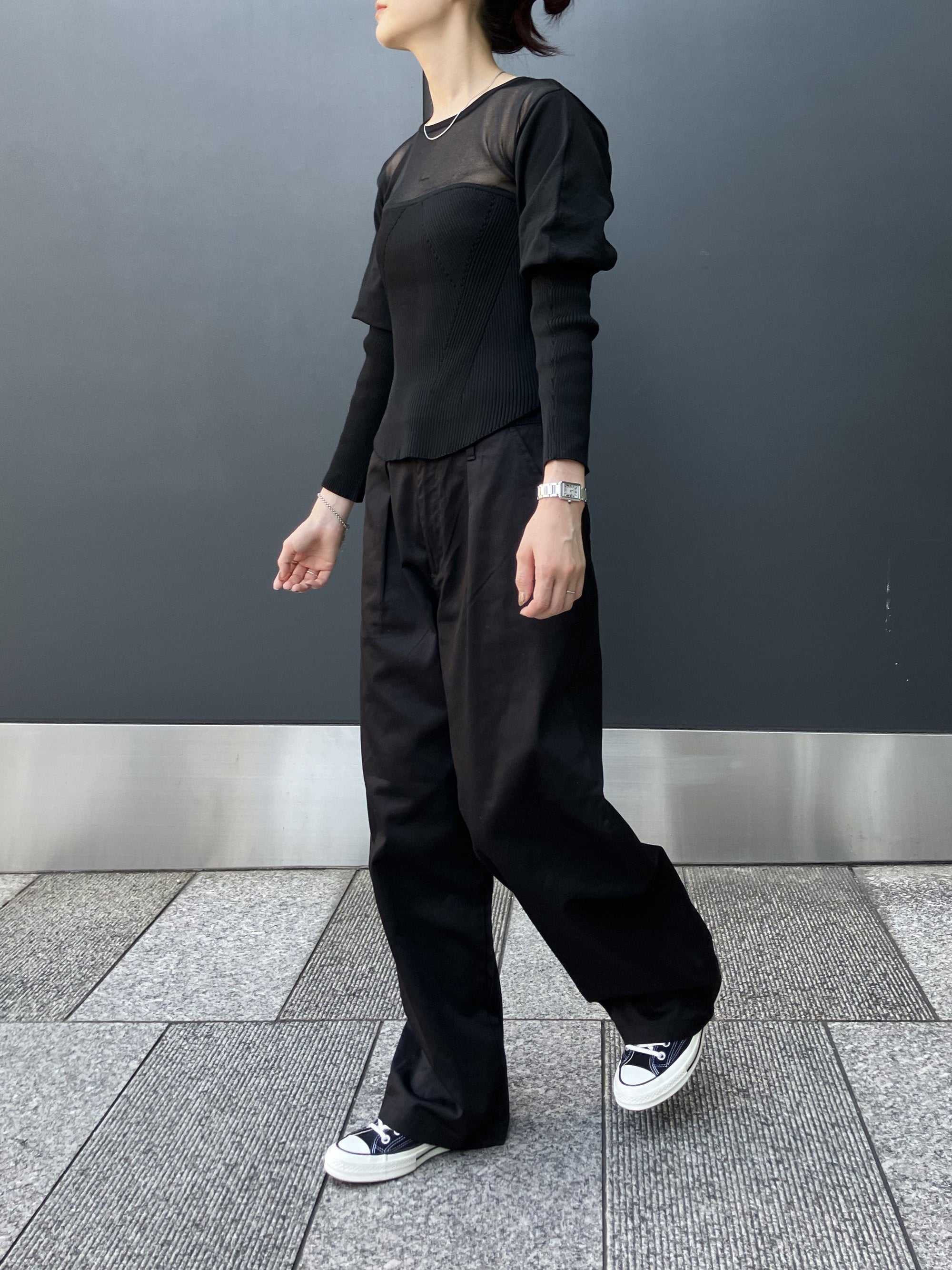 SHEER × SPONDISH BUSTIER COMBINATION KNIT