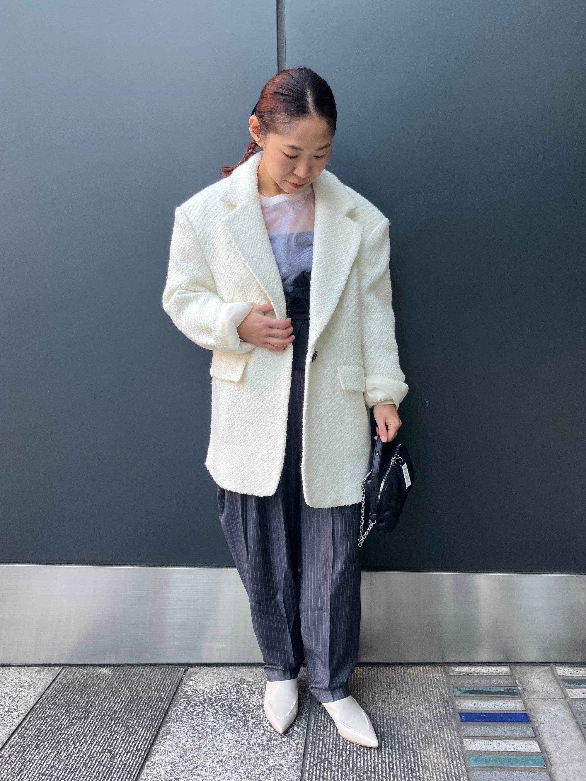 2WAY MIXED TWEED BIG-SHOULDER JACKET