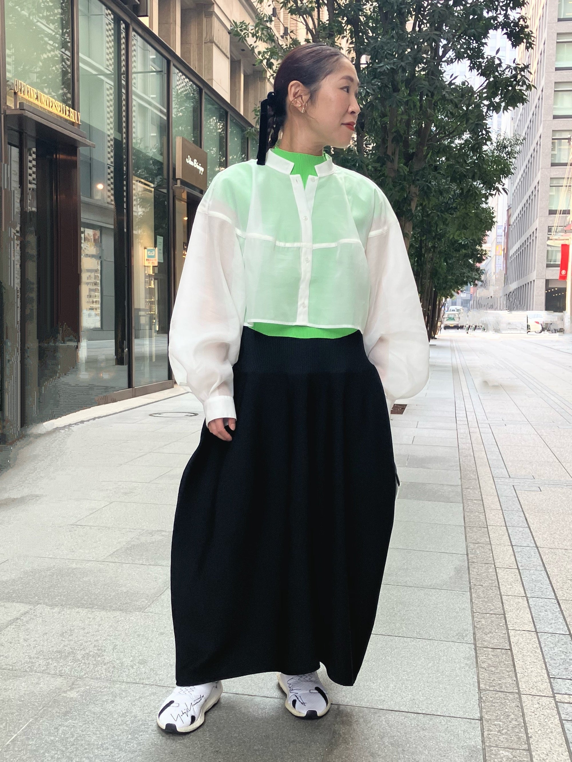 SHEER CROPPED SHIRT