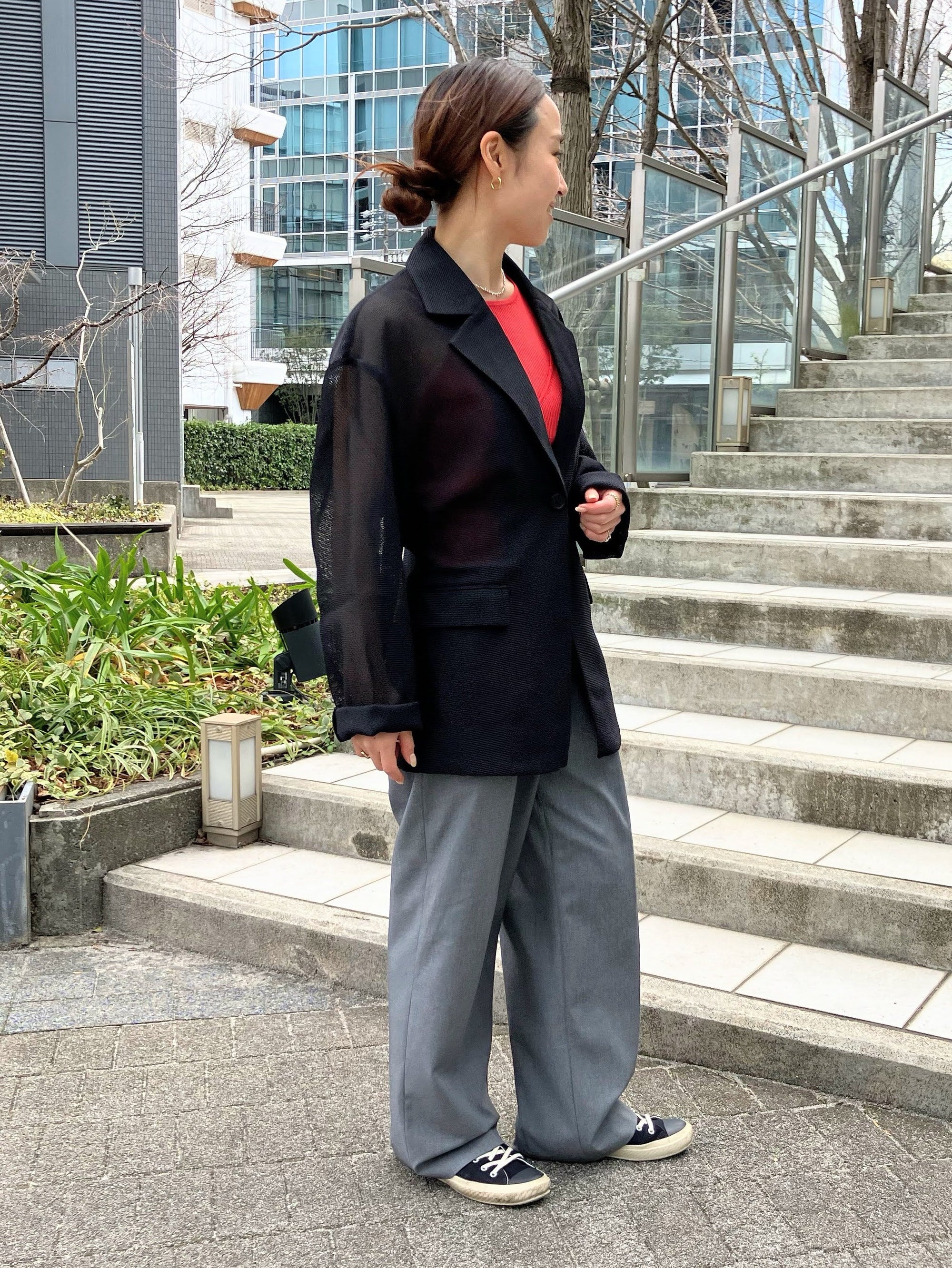 MESH WAIST FITTED JACKET