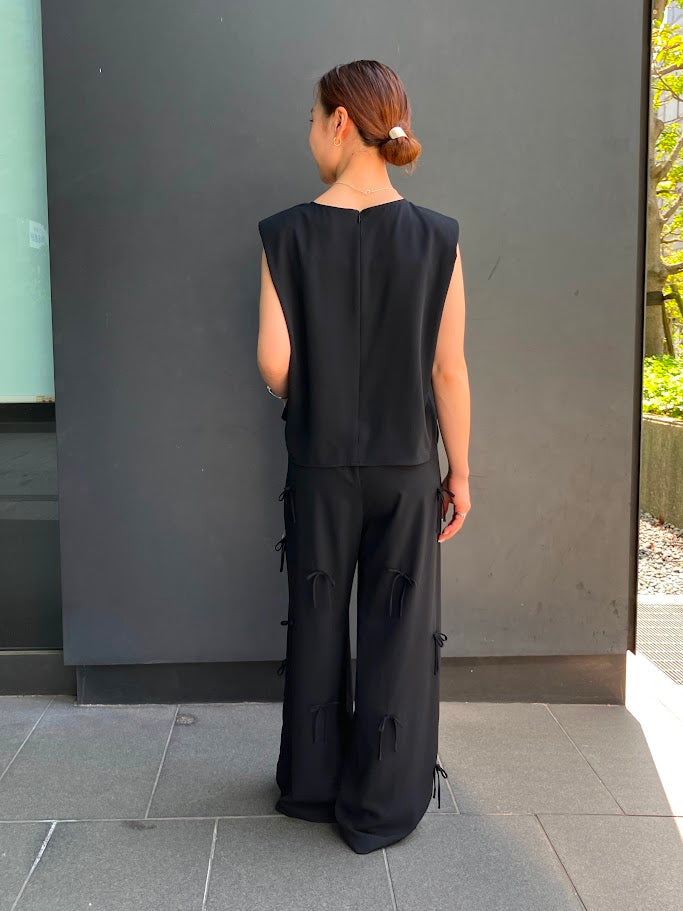MULTI STRING BOW WIDE-LEG PANTS