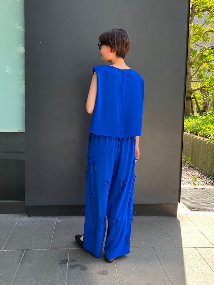 MULTI STRING BOW WIDE-LEG PANTS