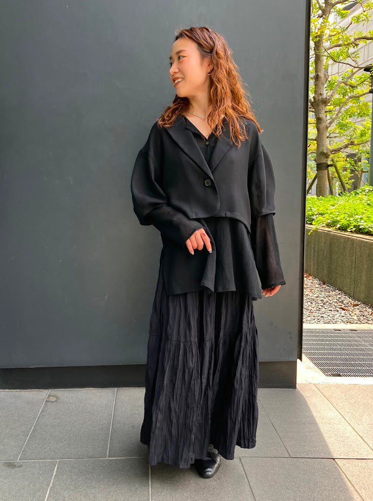 MESH CURVED SLEEVE JACKET