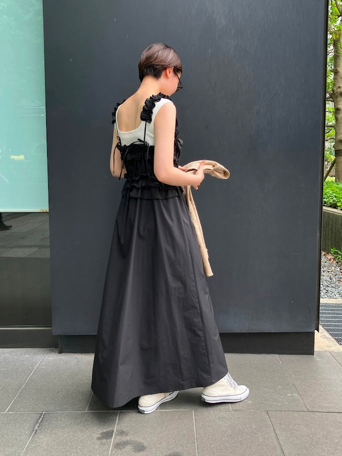 TAFFETA VOLUME RUFFLE DRESS