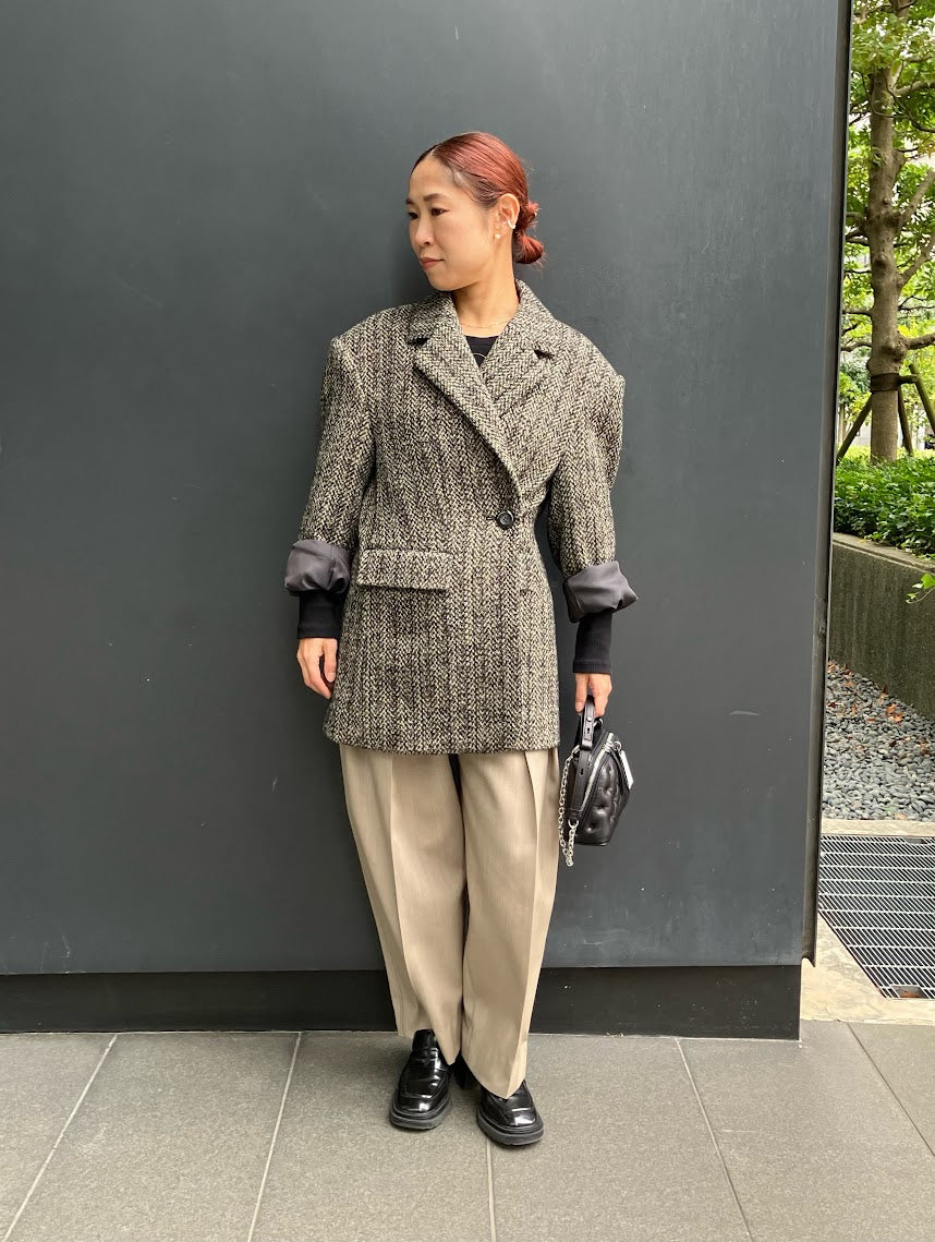 2WAY MIXED TWEED BIG-SHOULDER JACKET