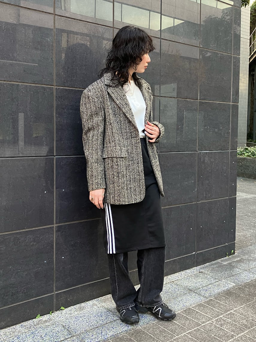 2WAY MIXED TWEED BIG-SHOULDER JACKET
