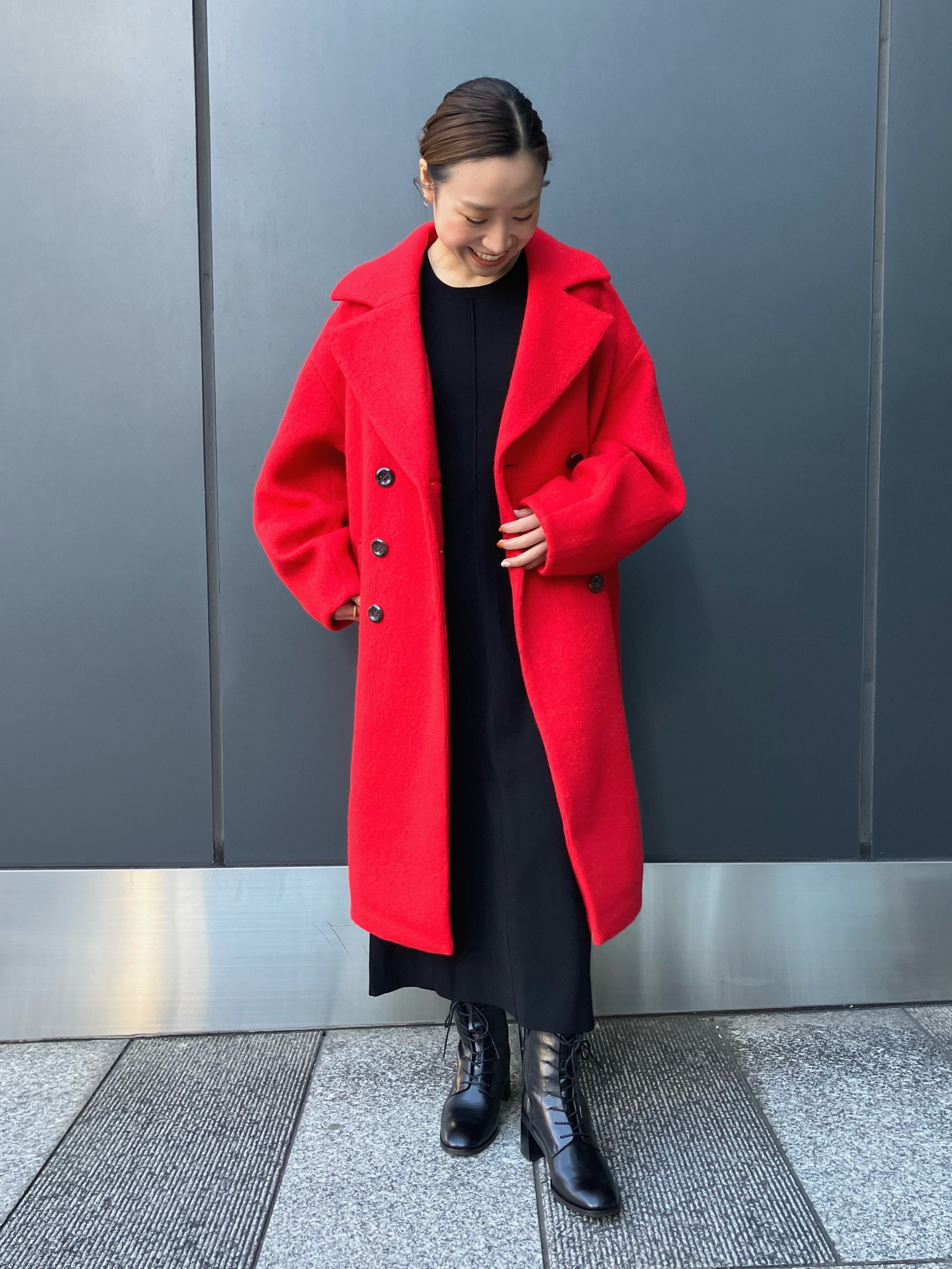 WOOL MIX COCOON LONG COAT
