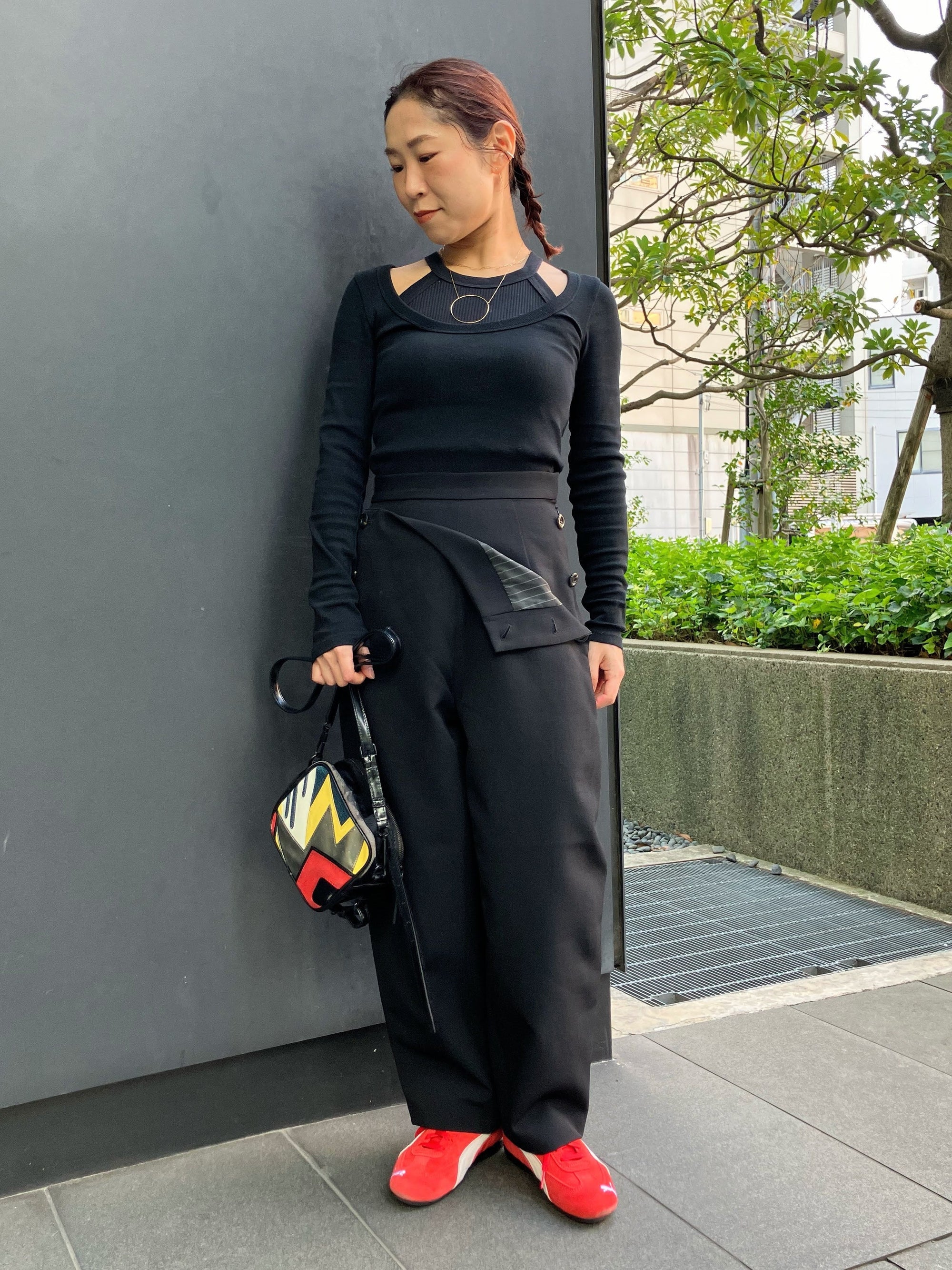 FAUX WAIST CURVE PANTS
