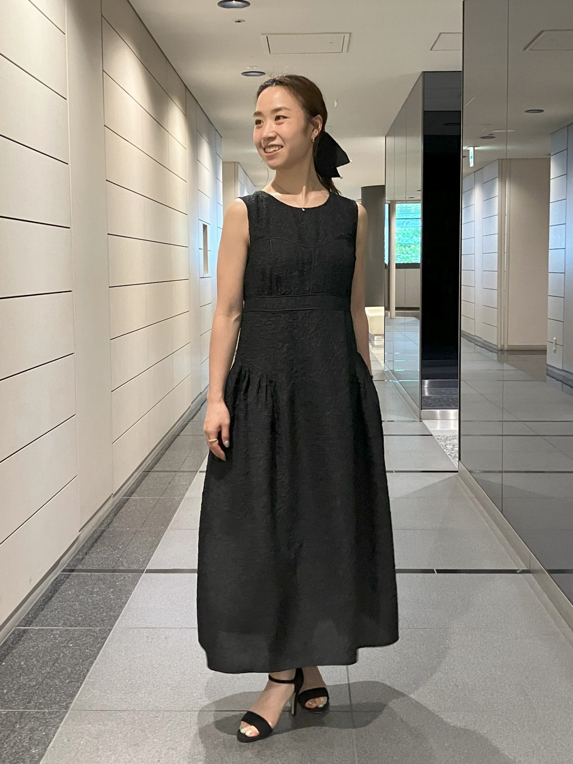 BUSTIER PANEL JACQUARD DRESS