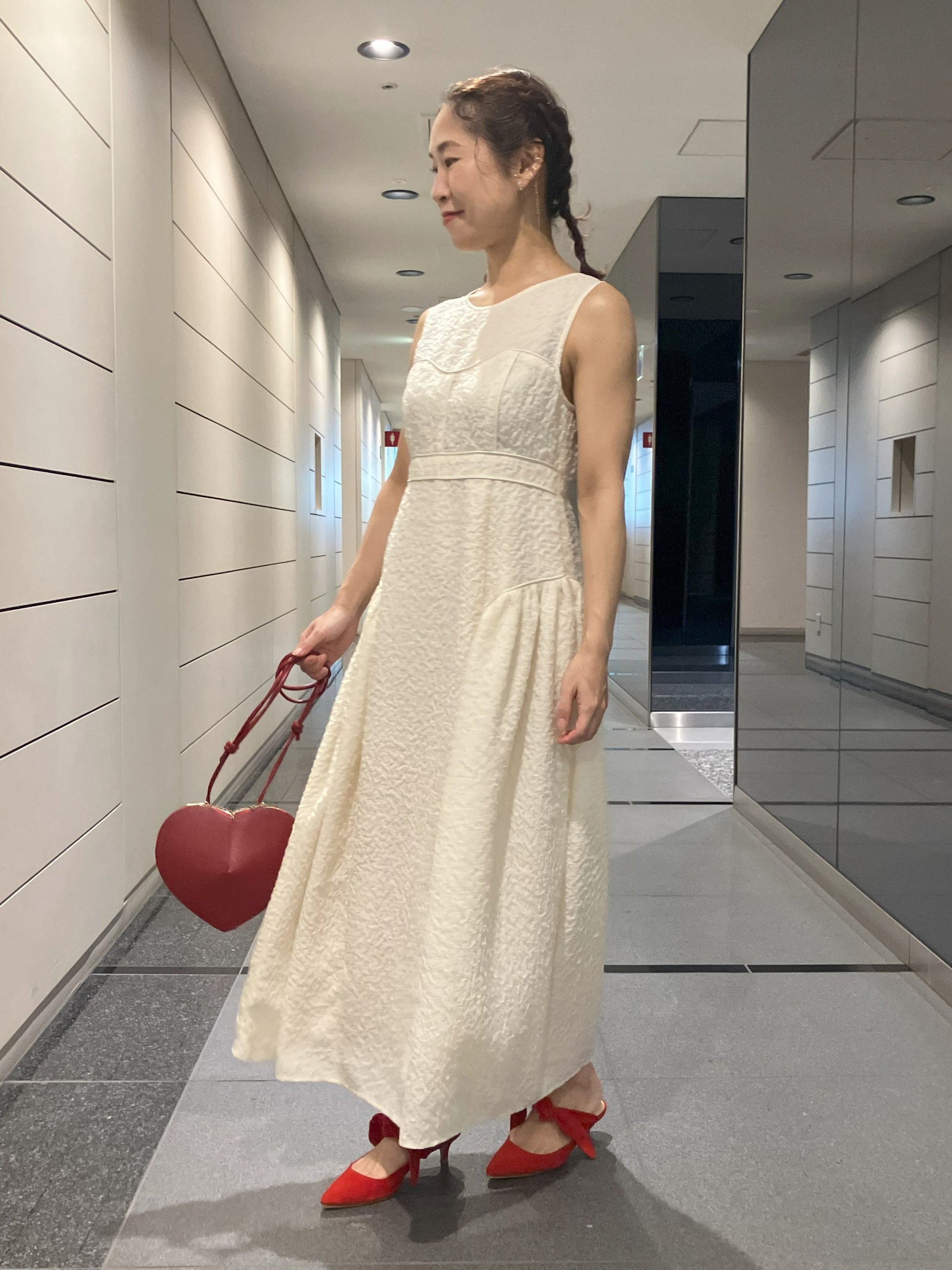 BUSTIER PANEL JACQUARD DRESS