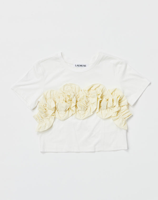 TAFFETA FRILL MINI T-SHIRT
