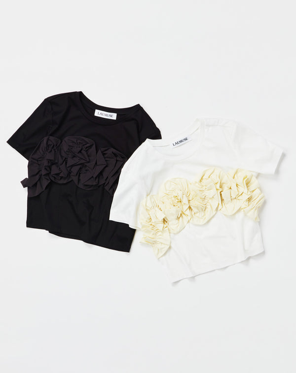 TAFFETA FRILL MINI T-SHIRT
