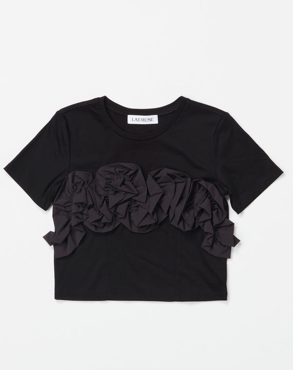 TAFFETA FRILL MINI T-SHIRT