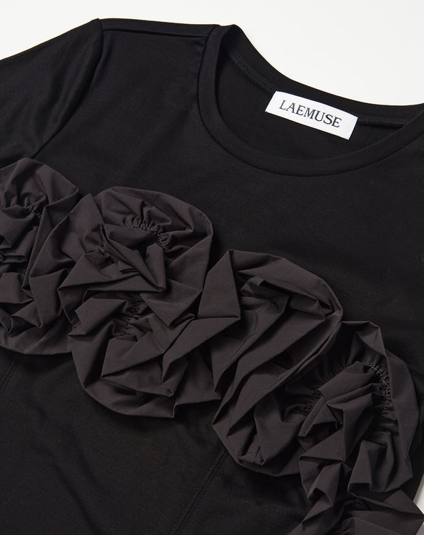 TAFFETA FRILL MINI T-SHIRT