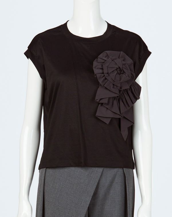 FRILL MOTIF FRENCH SLEEVE T-SHIRT