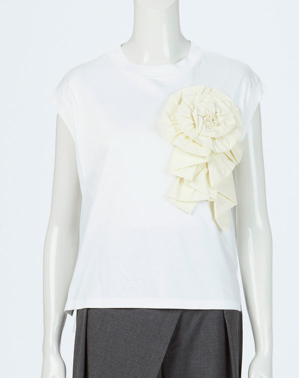 FRILL MOTIF FRENCH SLEEVE T-SHIRT