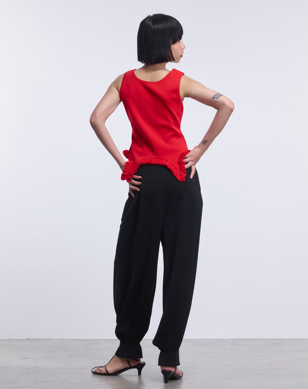 RUFFLE HEM KNIT TANK TOP
