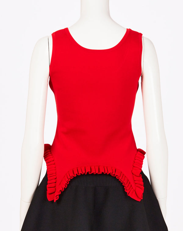 RUFFLE HEM KNIT TANK TOP