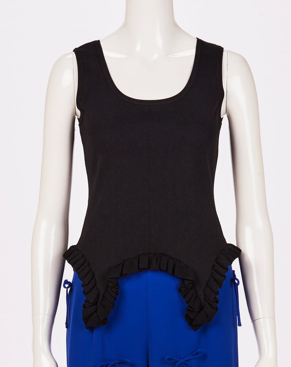RUFFLE HEM KNIT TANK TOP