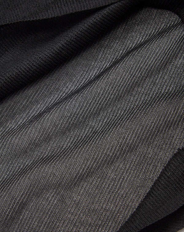 SHEER RIBBED HIGH NECK KNIT