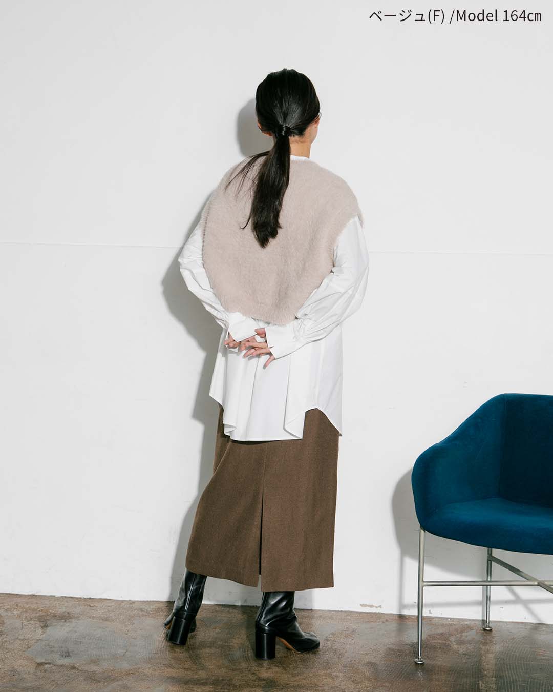 【2023AW】シャギーニットクルーネックベスト|LAEMUSE