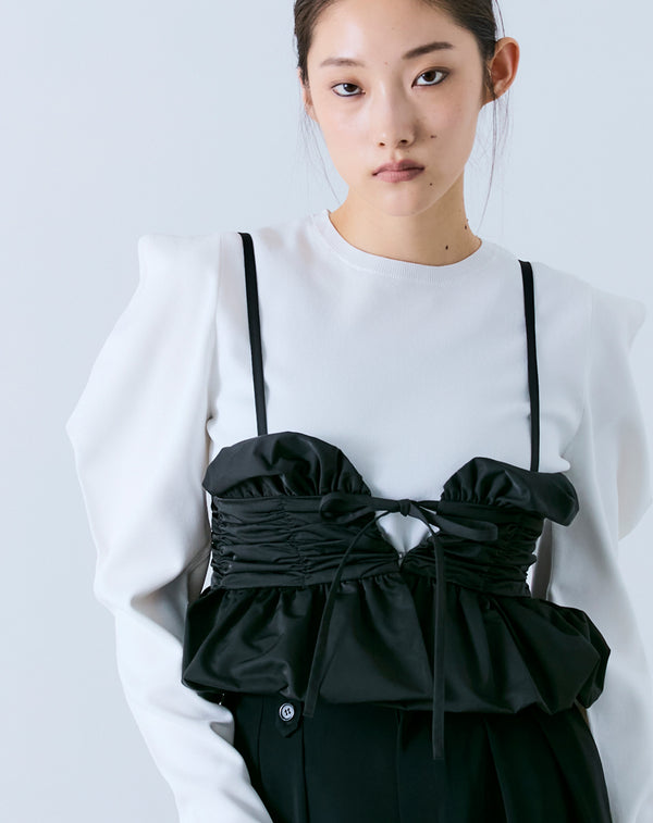 POWER SHOULDER KNIT PULLOVER
