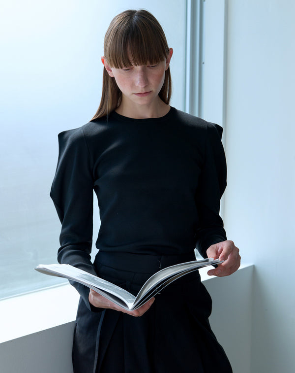 POWER SHOULDER KNIT PULLOVER