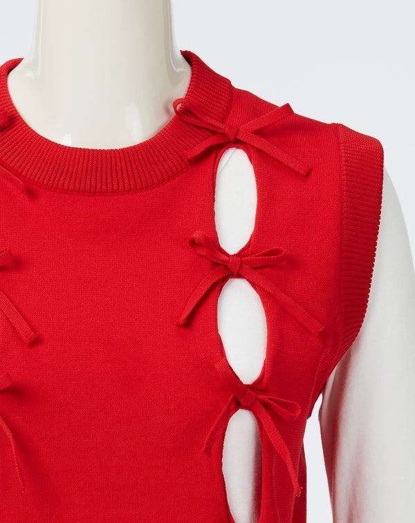 CUT-OUT RIBBON VEST