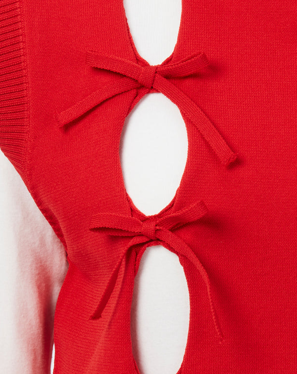CUT-OUT RIBBON VEST