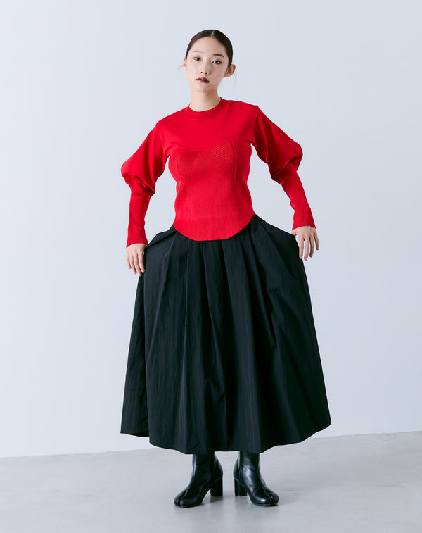 BUSTIER-DOCKING KNIT PULLOVER
