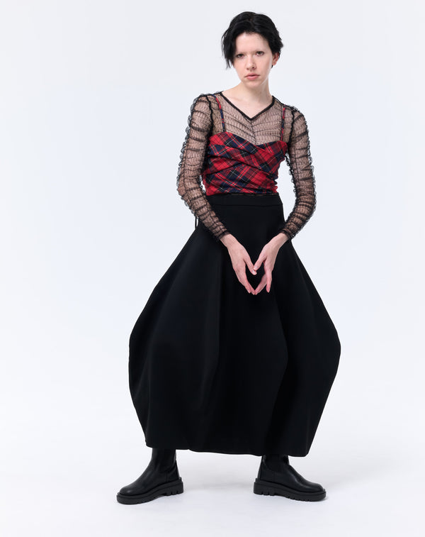LANTERN-SILHOUETTE KNIT SKIRT