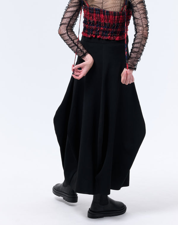 LANTERN-SILHOUETTE KNIT SKIRT