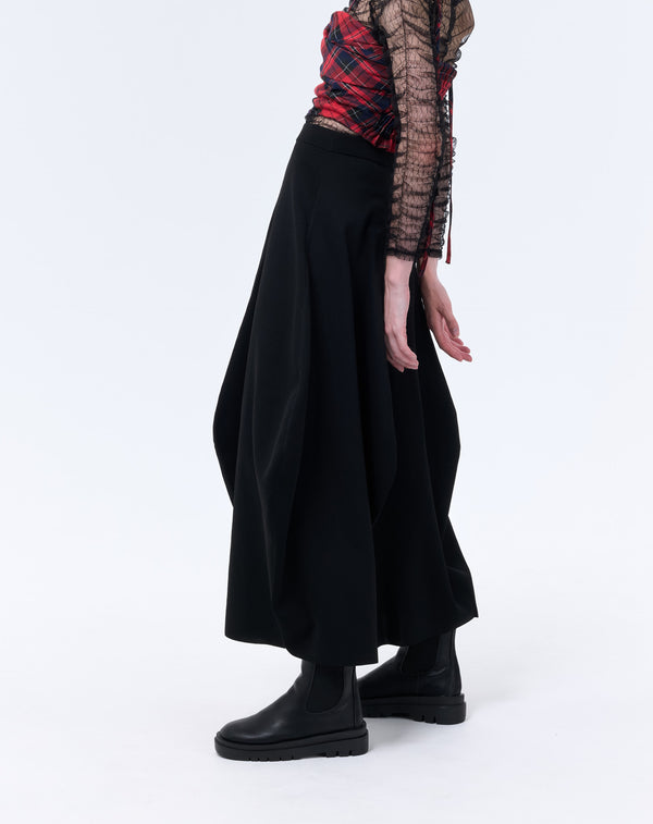 LANTERN-SILHOUETTE KNIT SKIRT