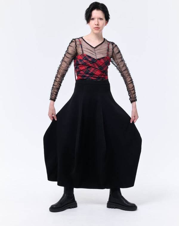 LANTERN-SILHOUETTE KNIT SKIRT