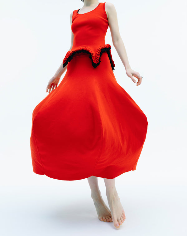 LANTERN-SILHOUETTE KNIT SKIRT
