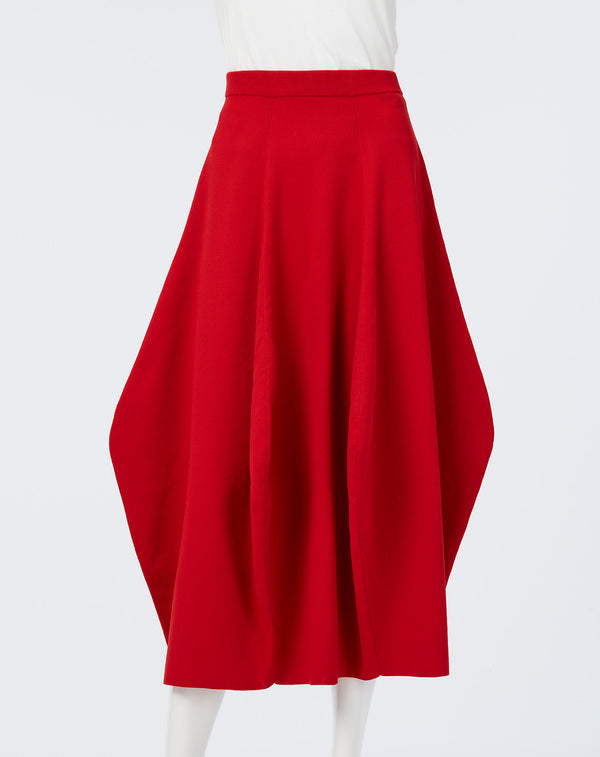 LANTERN-SILHOUETTE KNIT SKIRT