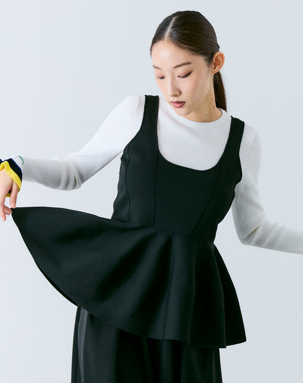 FRILLED SLEEVE KNIT PULLOVER