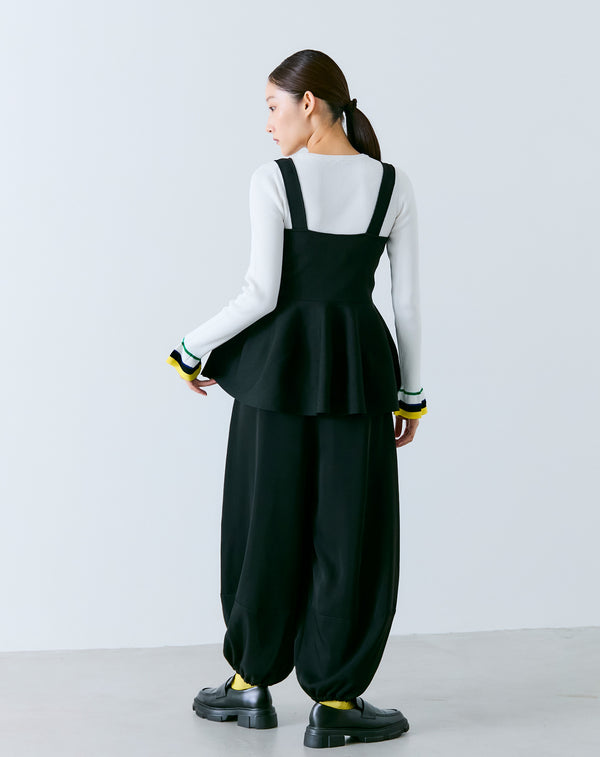 FRILLED SLEEVE KNIT PULLOVER