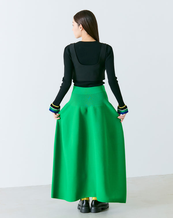 FRILLED SLEEVE KNIT PULLOVER