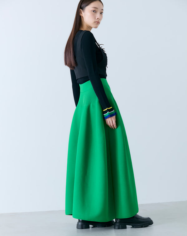 FRILLED SLEEVE KNIT PULLOVER