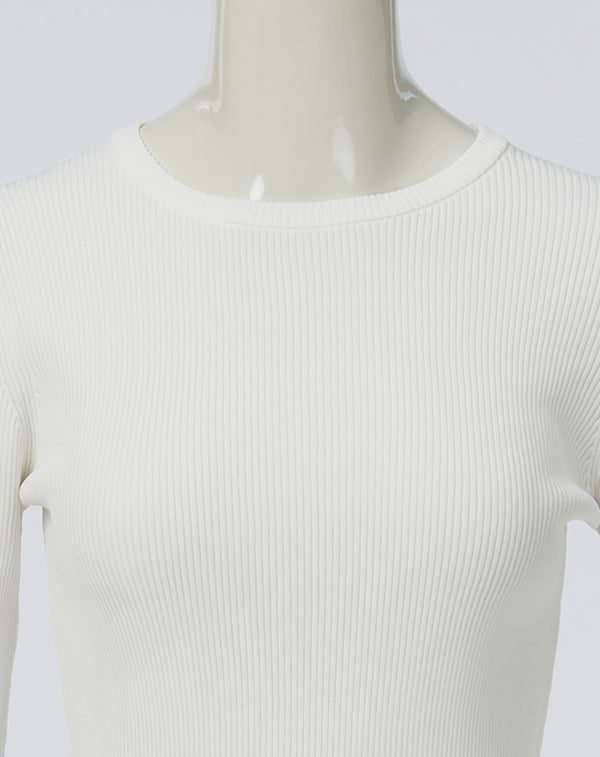 FRILLED SLEEVE KNIT PULLOVER