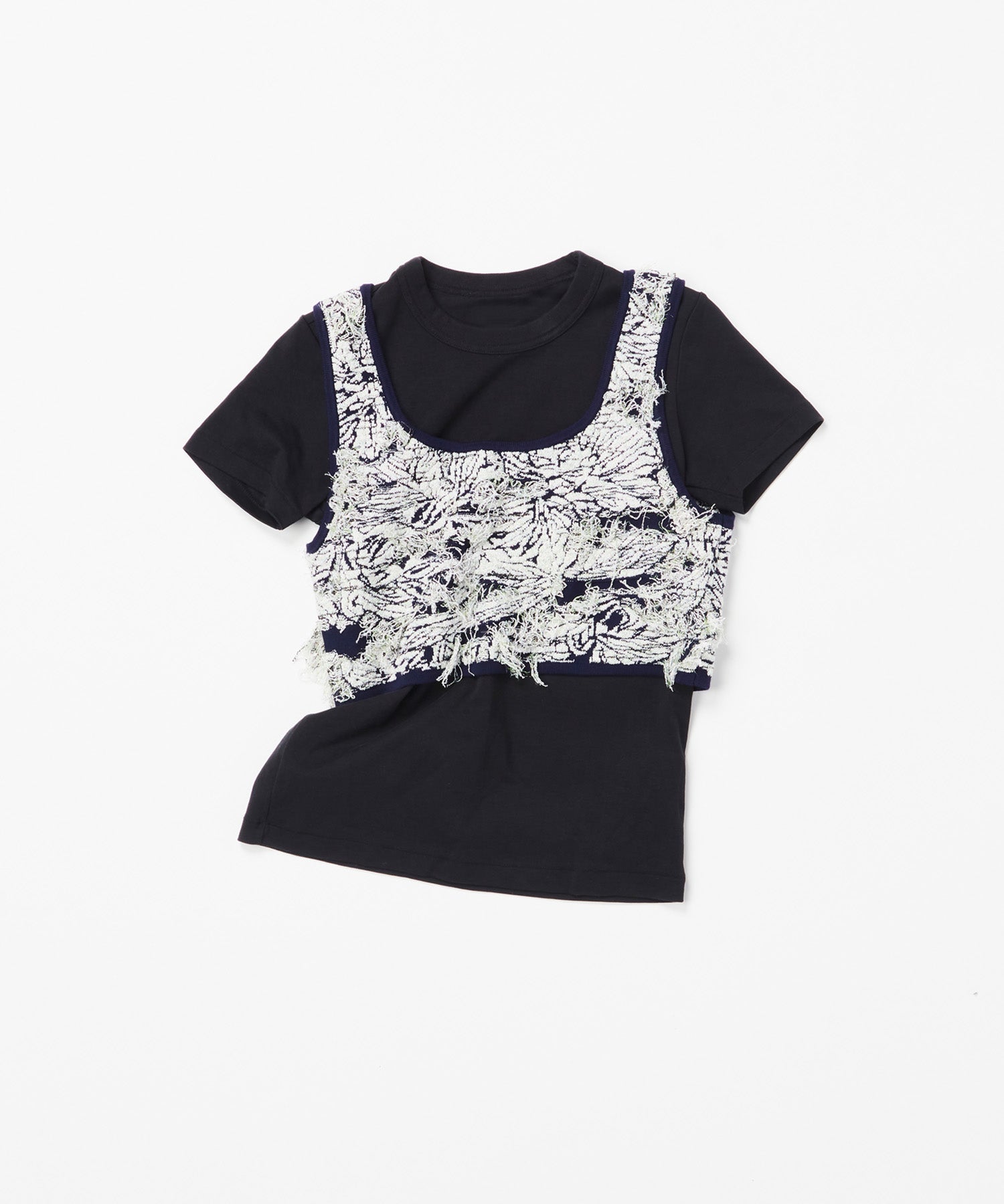 トップス TTT_MSW Flower Jacquard knit vest 22SS Flower Jacquard Knit Vest - Black – Fairliar USA