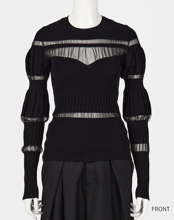 SHEER PANEL PULLOVER