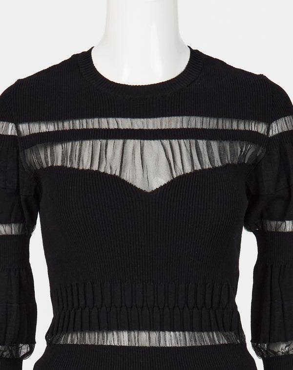 SHEER PANEL PULLOVER