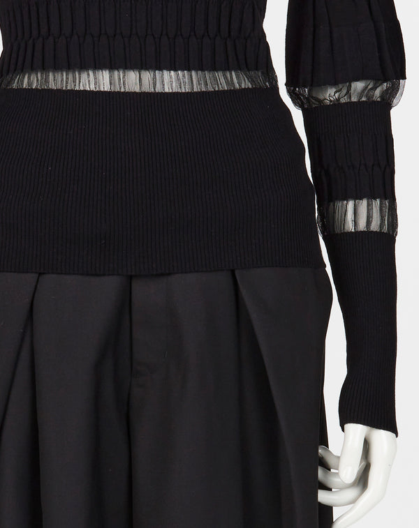 SHEER PANEL PULLOVER