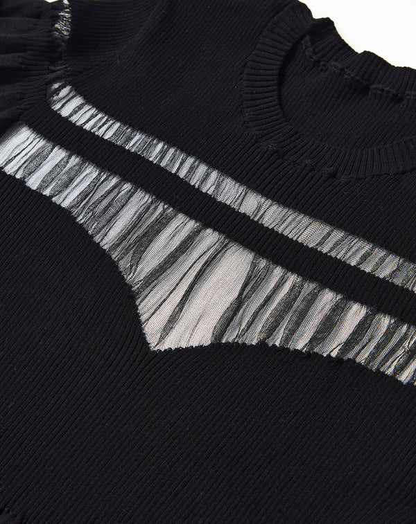 SHEER PANEL PULLOVER