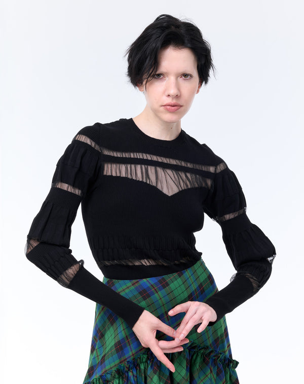 SHEER PANEL PULLOVER