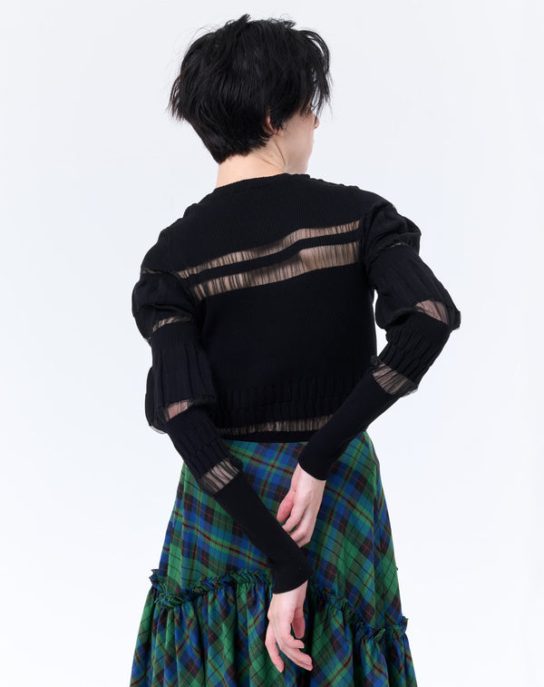 SHEER PANEL PULLOVER
